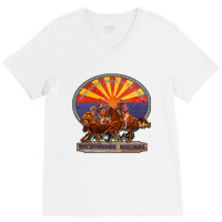 Team Roping Capital Of The World Wickenburg Arizon V-neck Tee | Artistshot