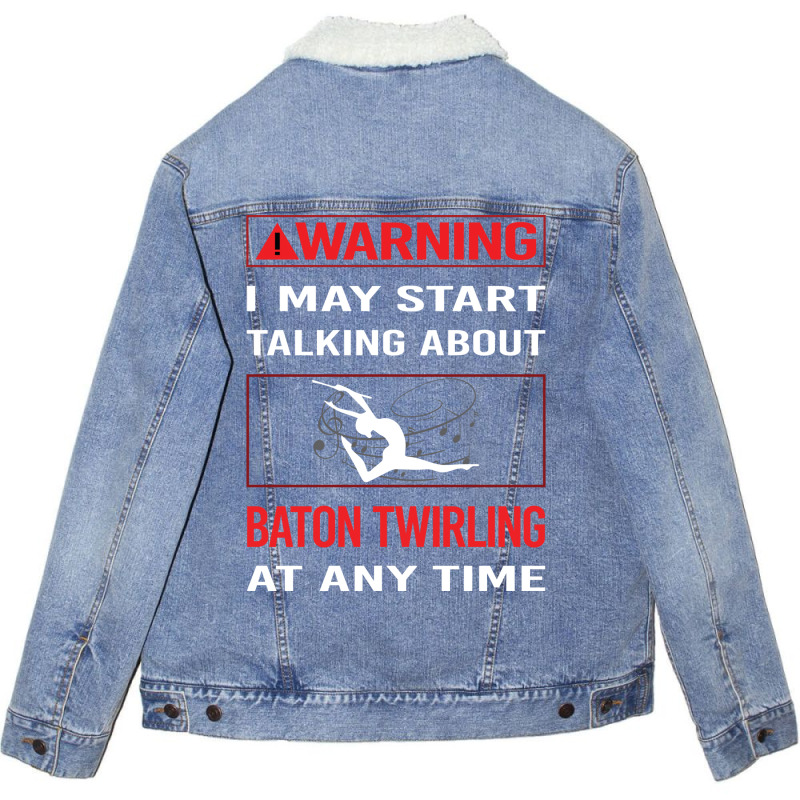 Red Warning Baton Twirling Twirl Twirler Trending Unisex Sherpa-Lined Denim Jacket by strosesimonsf | Artistshot