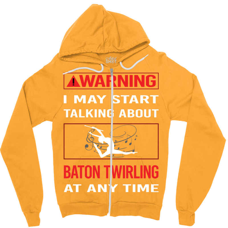 Red Warning Baton Twirling Twirl Twirler Trending Zipper Hoodie by strosesimonsf | Artistshot