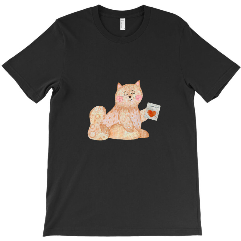 Cat Toy Card Love Colors Texture Watercolor Sketch T-shirt | Artistshot