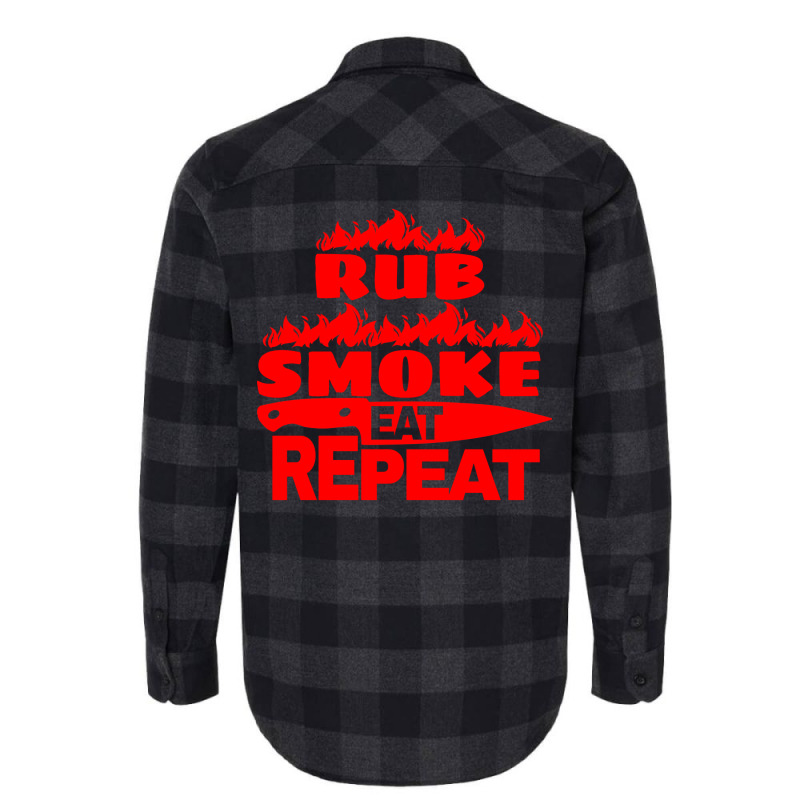 Womens Bbq Gift Print Mens Grilling Rub Smoke Eat Flannel Shirt by strosesimonsf | Artistshot