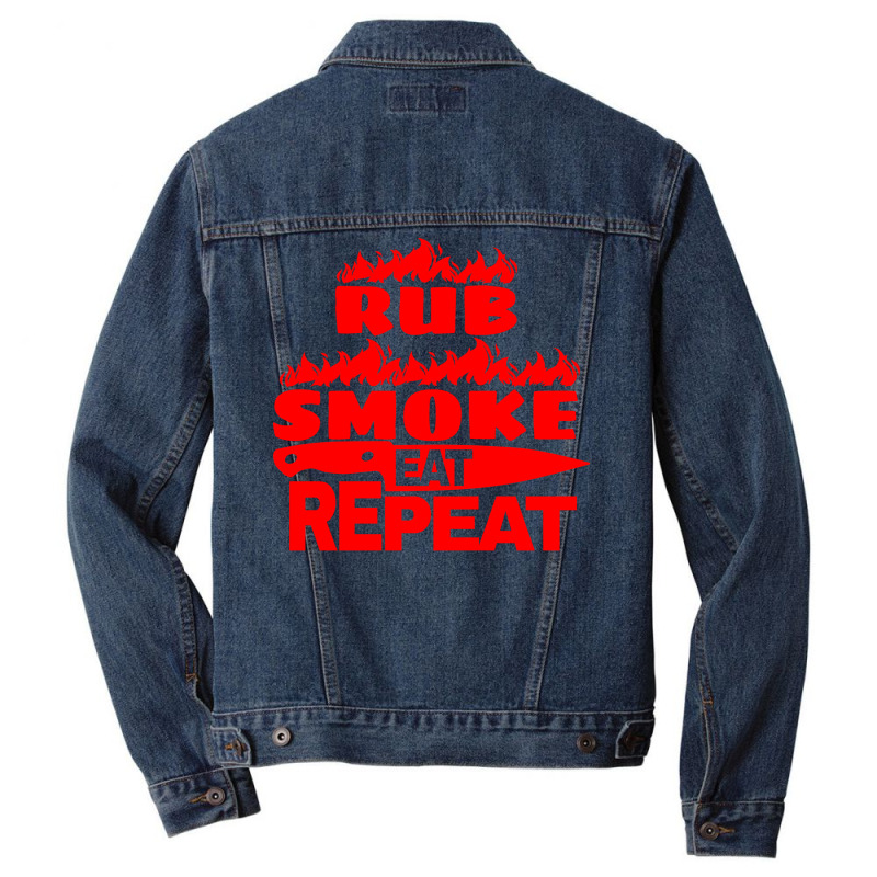 Womens Bbq Gift Print Mens Grilling Rub Smoke Eat Men Denim Jacket by strosesimonsf | Artistshot