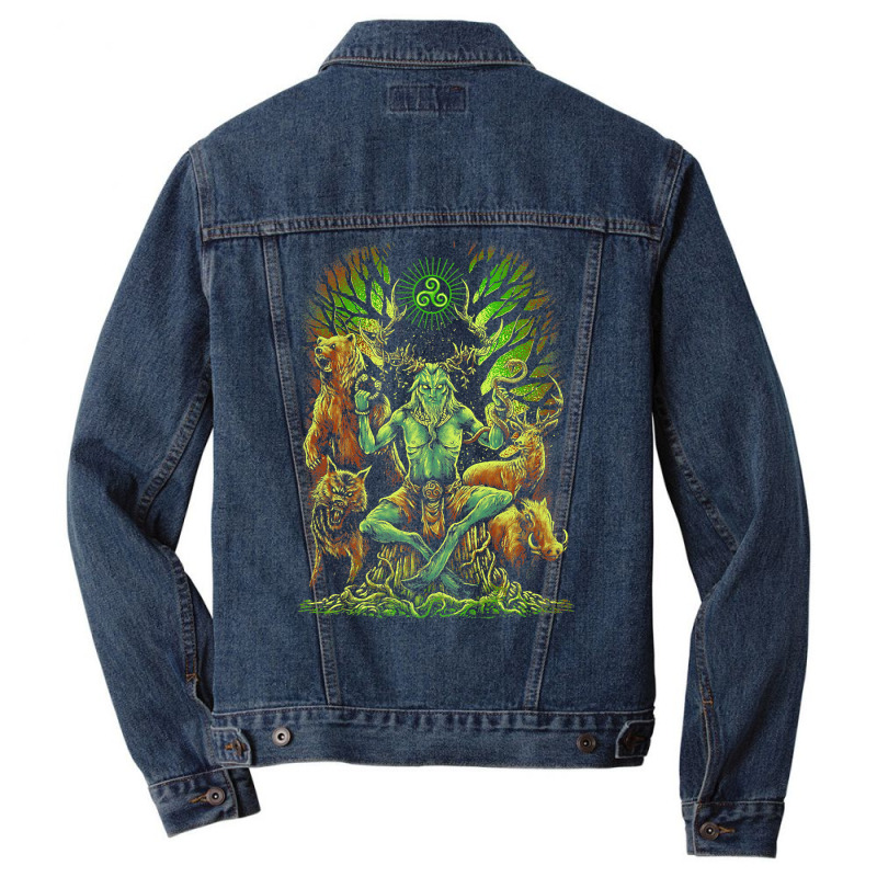 Celtic Pagan Cernunnos Irish Scottish Mythology Pr Men Denim Jacket by saterseim | Artistshot