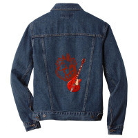 Dog Playing Guitar Men Denim Jacket | Artistshot