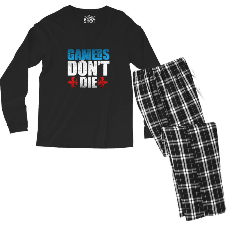 Gamers Don't Die 1 Men's Long Sleeve Pajama Set | Artistshot