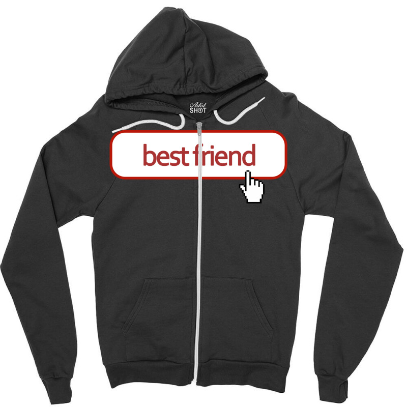 Best Friend Click The Button Zipper Hoodie by winkleslifkos | Artistshot