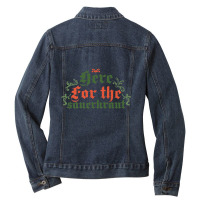 Here For The Sauerkraut Beer Food Fest Bavaria Pre Ladies Denim Jacket | Artistshot