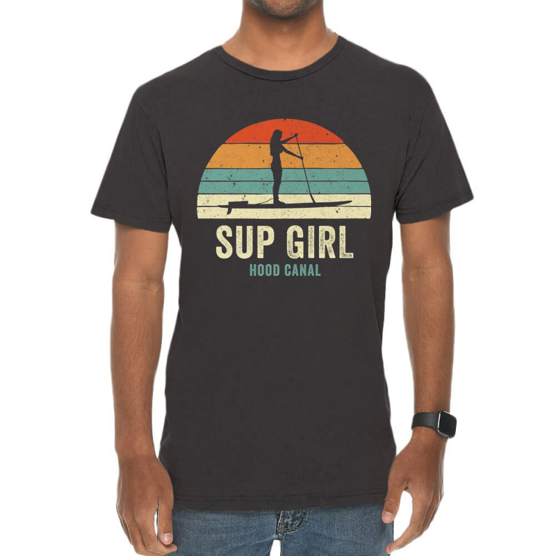 Hood Canal Woman On Sup Girl Retro Vintage Style P Vintage T-Shirt by thurz | Artistshot