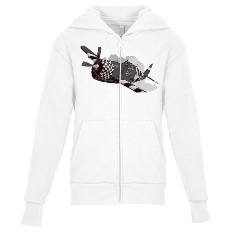 P 47 Thunderbolt Warbird Warplane Aircraft T Shirt Youth Zipper Hoodie | Artistshot