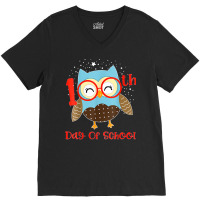 Cute Owl 100th Day Of School 100 Days Smarter Tee V-neck Tee | Artistshot