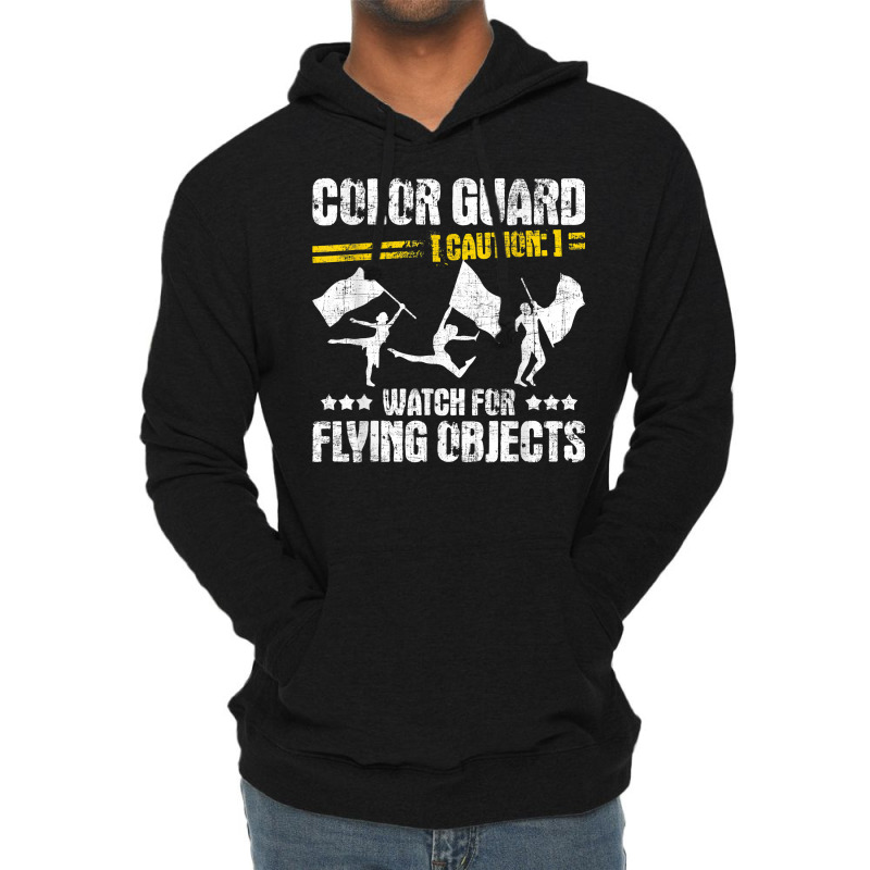 Color Guard Caution Watch For Flying Objects   Fla Lightweight Hoodie | Artistshot