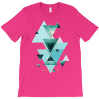 Geometric Triangle Compilation In Teal T-shirt | Artistshot