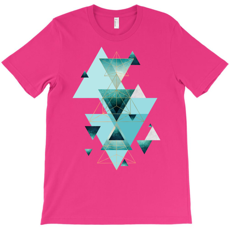 Geometric Triangle Compilation In Teal T-shirt | Artistshot