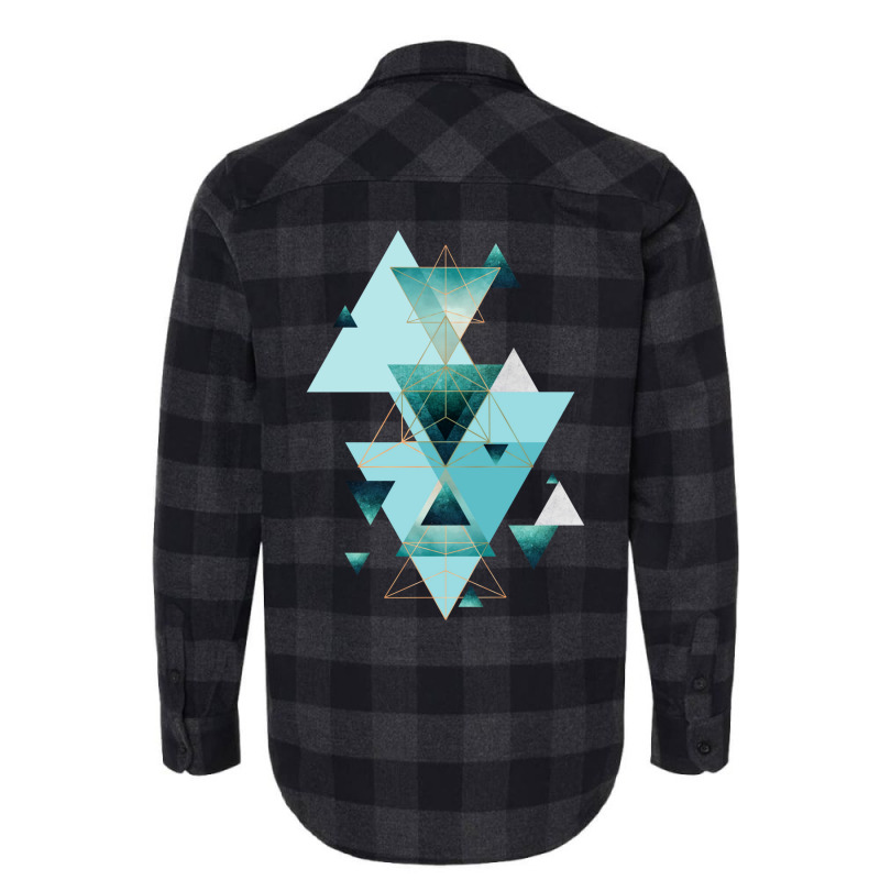 Geometric Triangle Compilation In Teal Flannel Shirt | Artistshot