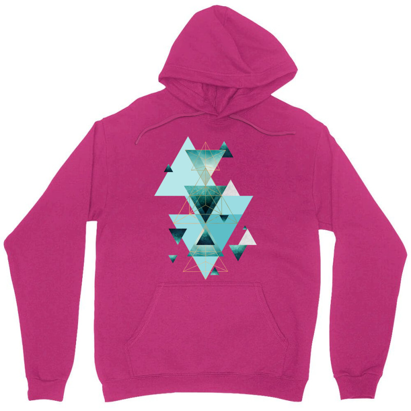 Geometric Triangle Compilation In Teal Unisex Hoodie | Artistshot