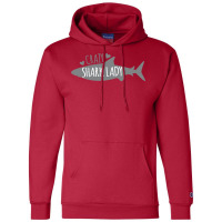 Crazy Shark Lady Champion Hoodie | Artistshot