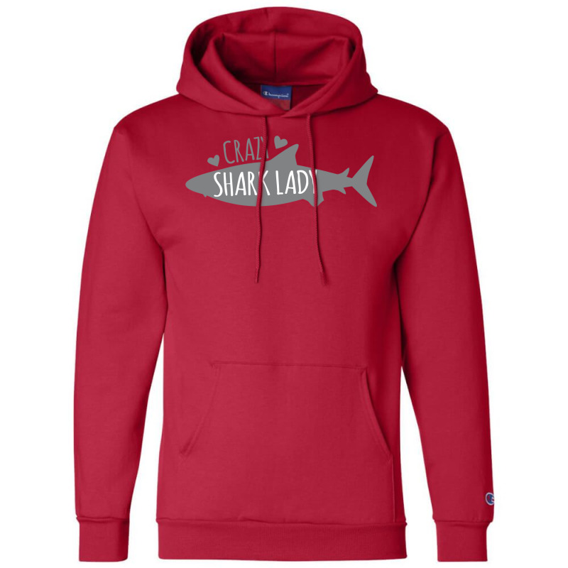 Crazy Shark Lady Champion Hoodie by winkleslifkos | Artistshot