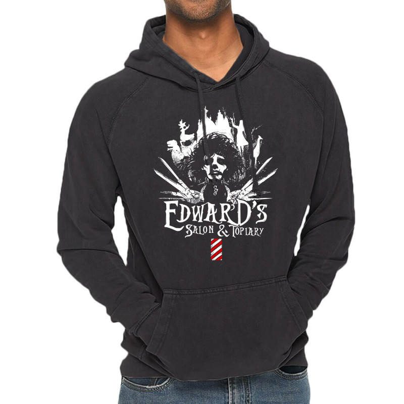 Edward's Salon And Topiary   Edward Scissorhands Vintage Hoodie by filesphomp | Artistshot