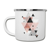 Geometric Compilation In Rose Gold And Blush Pink Camper Cup | Artistshot