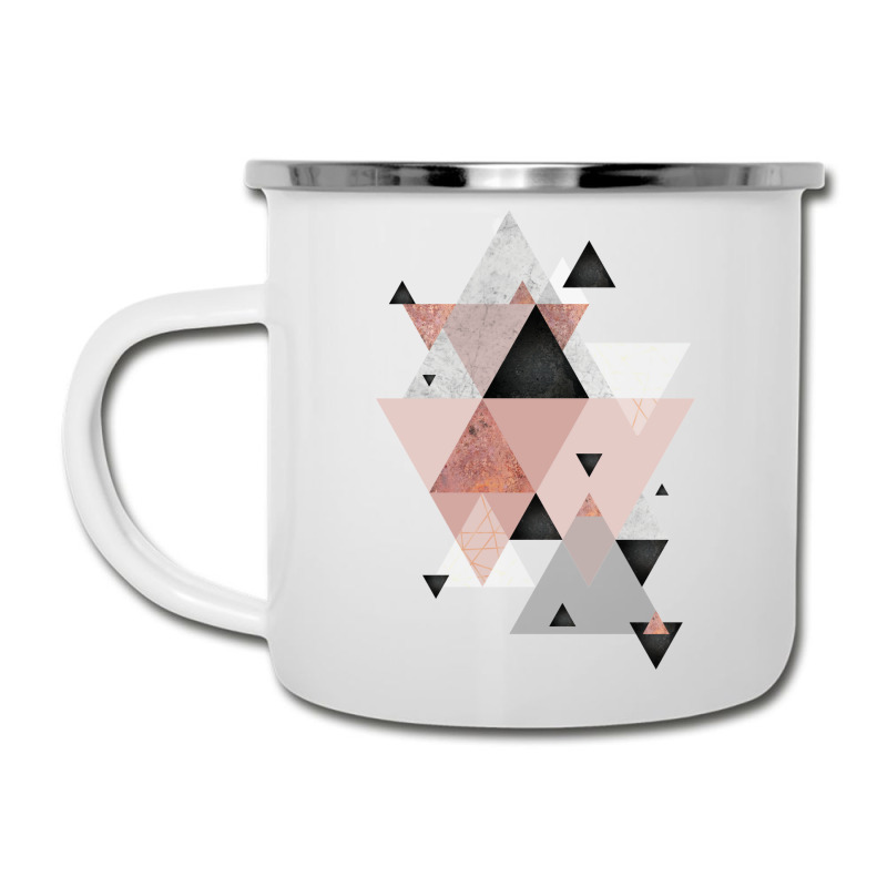 Geometric Compilation In Rose Gold And Blush Pink Camper Cup | Artistshot