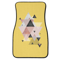 Geometric Compilation In Rose Gold And Blush Pink Front Car Mat | Artistshot