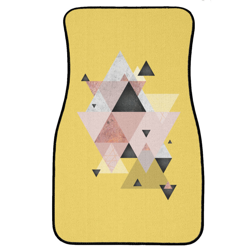 Geometric Compilation In Rose Gold And Blush Pink Front Car Mat | Artistshot