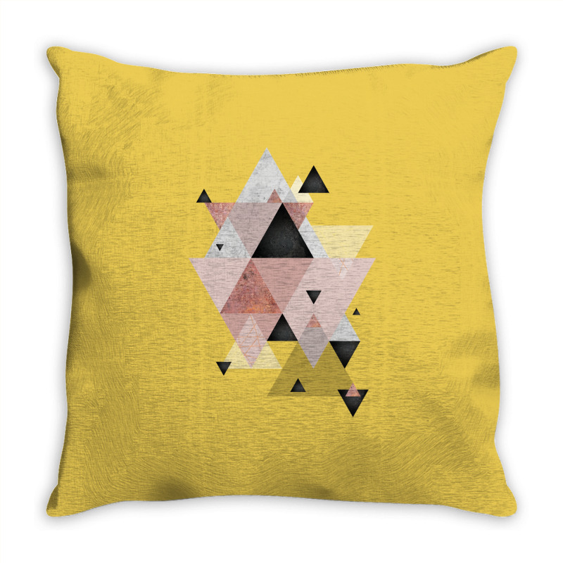 Geometric Compilation In Rose Gold And Blush Pink Throw Pillow | Artistshot