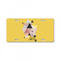 Geometric Compilation In Rose Gold And Blush Pink License Plate | Artistshot