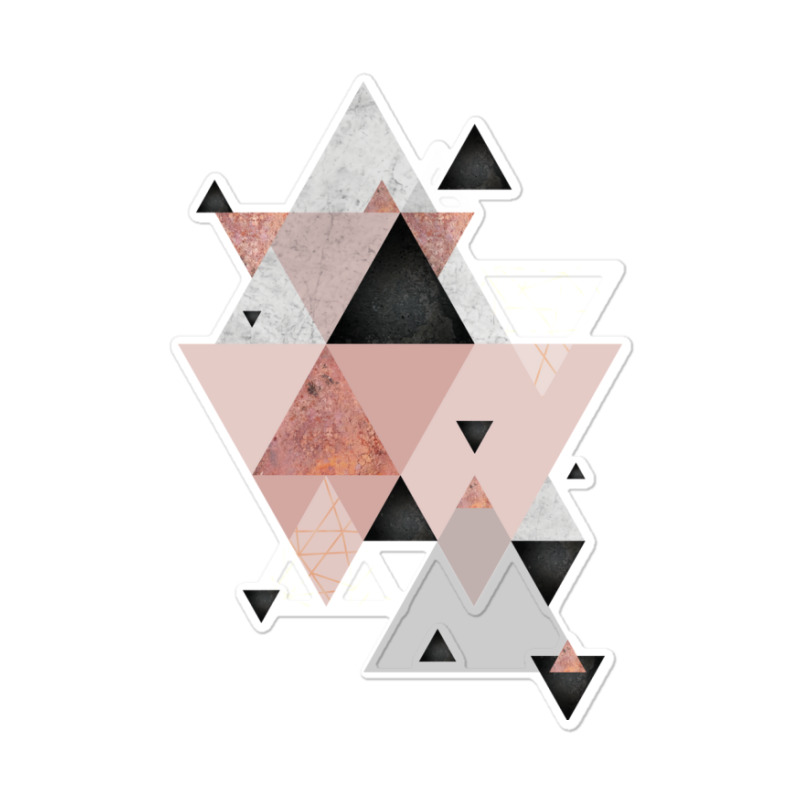 Geometric Compilation In Rose Gold And Blush Pink Sticker | Artistshot