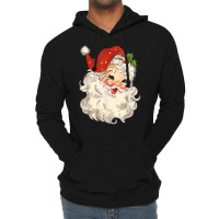 Pink Santa Retro Vintage Christmas T Shirt Lightweight Hoodie | Artistshot