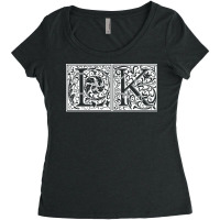 Lk   Initials L K Name Surname Onomastics Onomatol Women's Triblend Scoop T-shirt | Artistshot