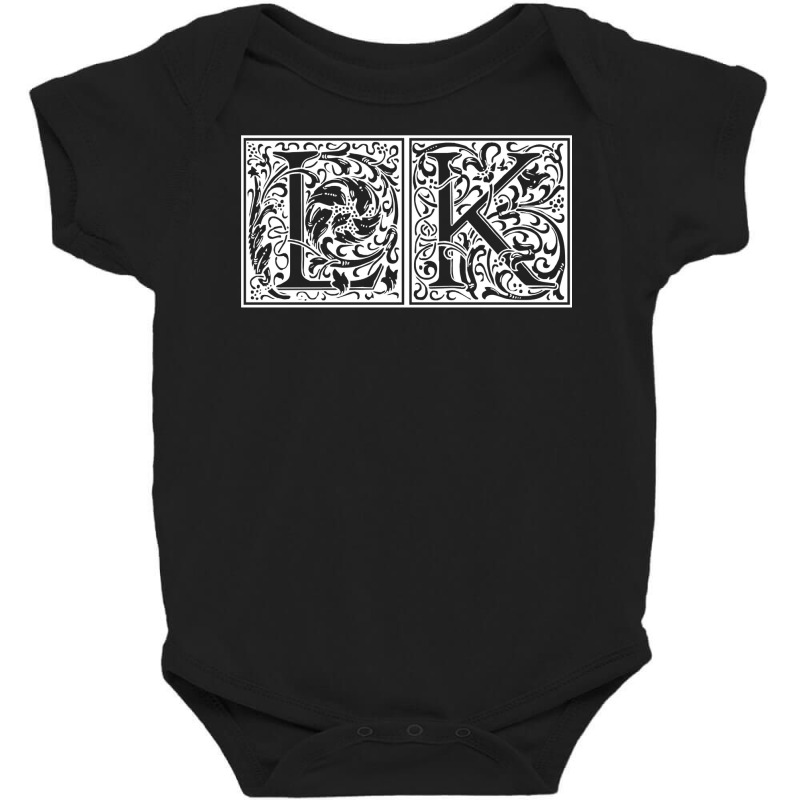 Lk   Initials L K Name Surname Onomastics Onomatol Baby Bodysuit by bellaaa | Artistshot