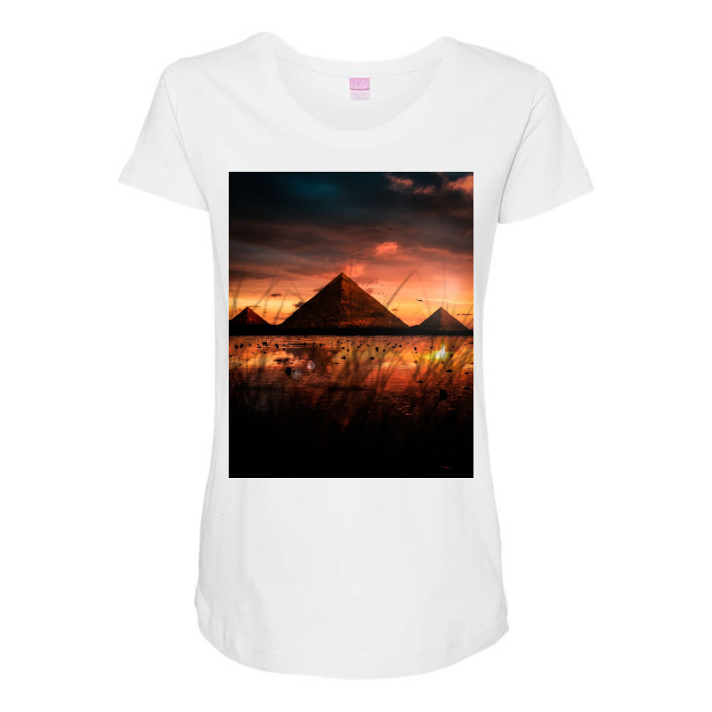 Pyramids Maternity Scoop Neck T-shirt by omerpsd | Artistshot