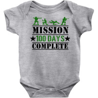 Mission 100 Days Of School Complete Boy Soldier St Baby Bodysuit | Artistshot