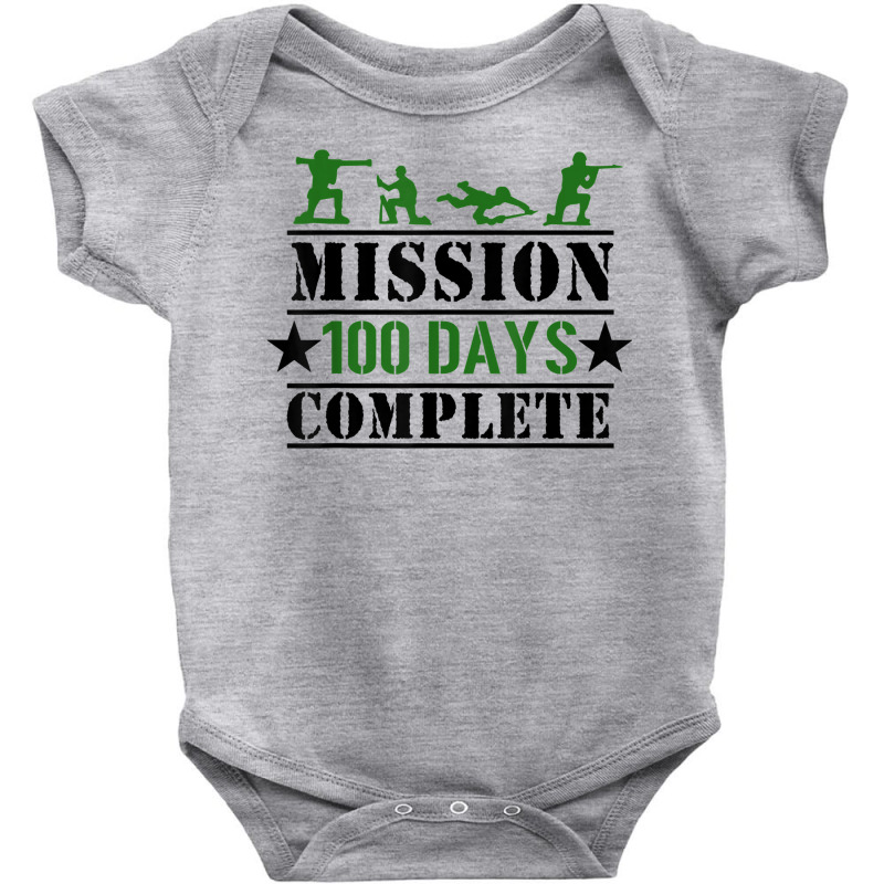 Mission 100 Days Of School Complete Boy Soldier St Baby Bodysuit | Artistshot