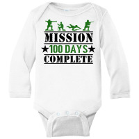 Mission 100 Days Of School Complete Boy Soldier St Long Sleeve Baby Bodysuit | Artistshot