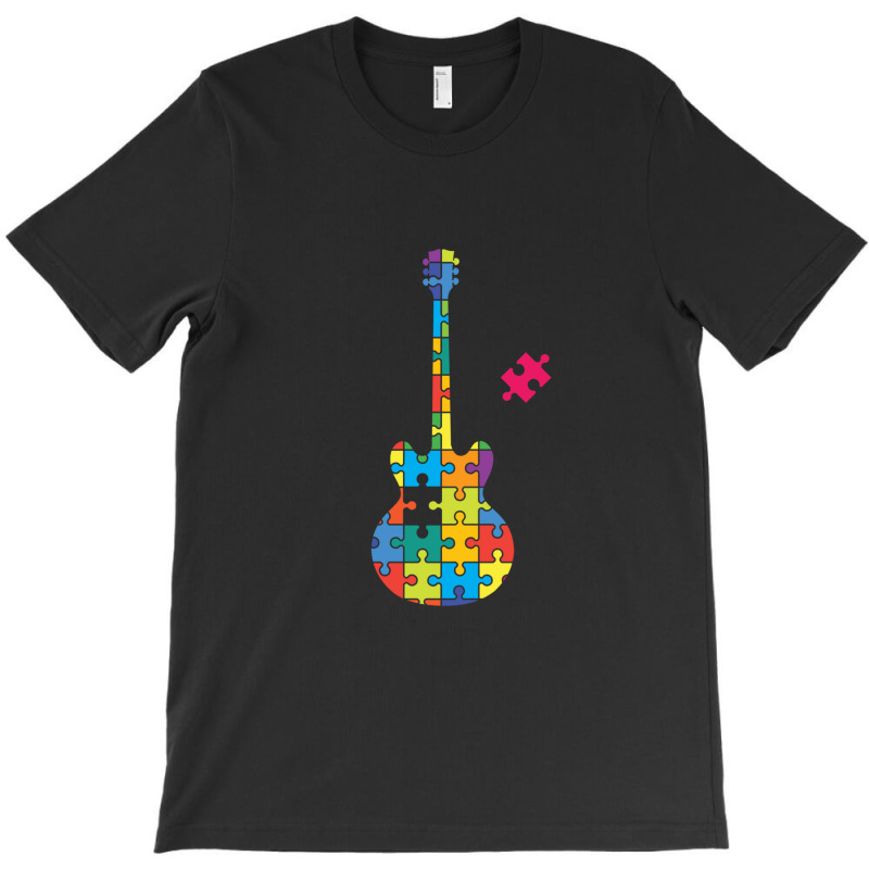 Color Puzzle Semi Hollow Electric Guitar Silhouett T-shirt | Artistshot