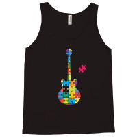 Color Puzzle Semi Hollow Electric Guitar Silhouett Tank Top | Artistshot