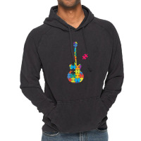 Color Puzzle Semi Hollow Electric Guitar Silhouett Vintage Hoodie | Artistshot