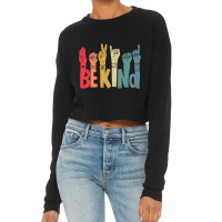 Unity Day Orange Be Kind Sign Language Hand Anti B Cropped Sweater | Artistshot