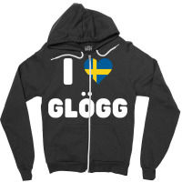 I Love GlÖgg Sweden Flag Heart Swedish Mulled Win Zipper Hoodie | Artistshot