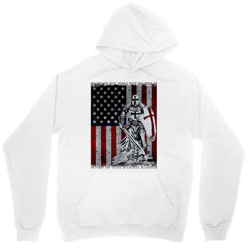 Knight Templar American Flag Crusader T Shirt Unisex Hoodie | Artistshot