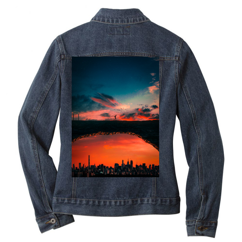 Alone Man Ladies Denim Jacket by omerpsd | Artistshot