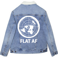 Flat Af Flat Earth Society Unisex Sherpa-lined Denim Jacket | Artistshot