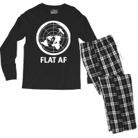 Flat Af Flat Earth Society Men's Long Sleeve Pajama Set | Artistshot