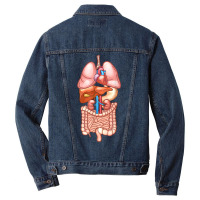 Halloween T Shirt Internal Organ Diagram Anatomy Men Denim Jacket | Artistshot