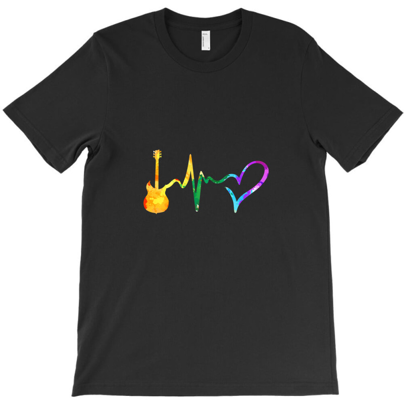 Electric Guitar Heartbeat Watercolor 1 T-shirt | Artistshot