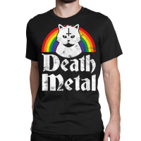 Death Metal Shirt Satanic Cat Rainbow Rock Goth Co Classic T-shirt | Artistshot