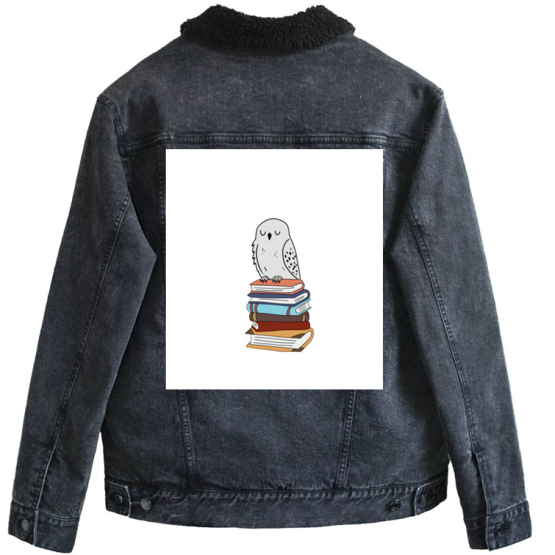 Magic Owl On Books 29 Unisex Sherpa-Lined Denim Jacket by koromaqazit | Artistshot