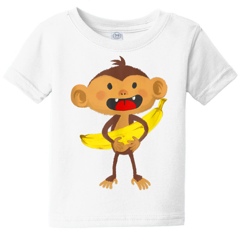 Monkey With Banana Kindergarten Kids Funny Monkey Baby Tee by nasson | Artistshot